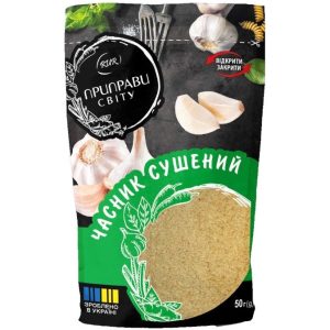 Часник сушений 50 г (дой-пак) Приправи Світу