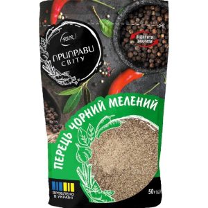 Перець чорний мелений (дой-пак) 50 г Приправи Світу
