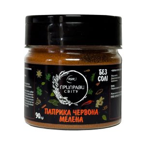 Приправа паприка червона мелена 90 г (банка) Приправи Світу